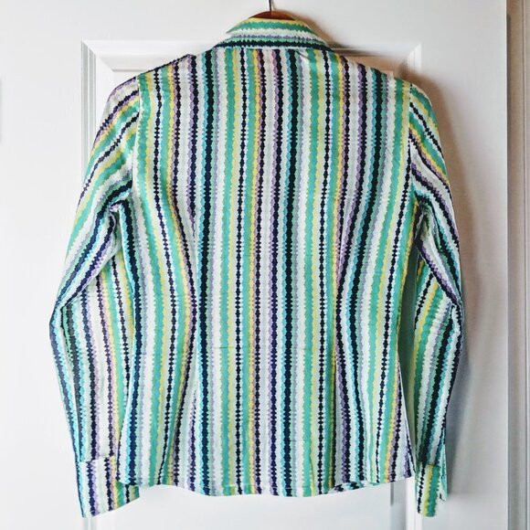 Tory Burch Striped Cotton Button-Down Shirt - Picture 2 of 6